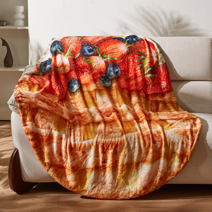 Catalonia Funny Fruit Pie Wrap Blanket for Kids & Adults, Quirk Gifts for Teenage Boys & Girls, Halloween Throw Blanket for Bed & Sofa, 59 inch