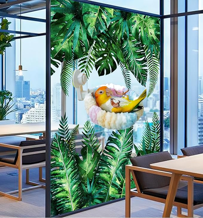 Warm Bird Nest Bed with Suction Cup Bird Snuggle Hut Breeding Bird House Plush Hanging Bird Bed for Parakeet, Conure, Budgie, Cockatiel, Lovebird, Finch, Hamster-Pink