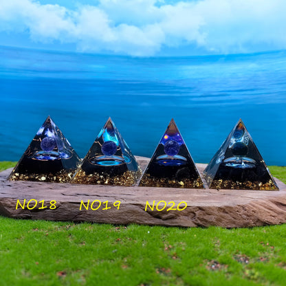 Healing Crystals Orgone Pyramid for Positive Energy, Stress Reduction, and Attracting Wealth and Luck Reduce Stress and Promote Healing with this Crystal Pyramid Home Decor (NO2,6cm)
