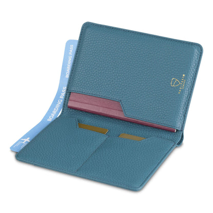 Vaultskin Leather Passport Holder, Slim RFID Blocking Travel Wallet for Men and Women, Fits Passport, Credit Cards, ID, Cash, Passport Cover Ideal Travel Accessories with Gift Box (Kensington)