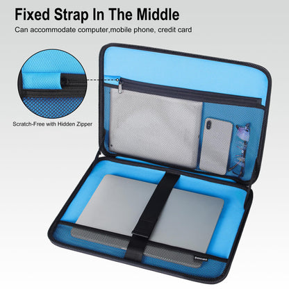 DOMISO 15.6-16 Inch Laptop Hard Case, Waterproof Shockproof Hard Shell Laptop Sleeve Protective Carrying Case with Retractable Handle for Macbook Pro/Lenovo IdeaPad Legion/HP ENVY/Dell XPS,Black