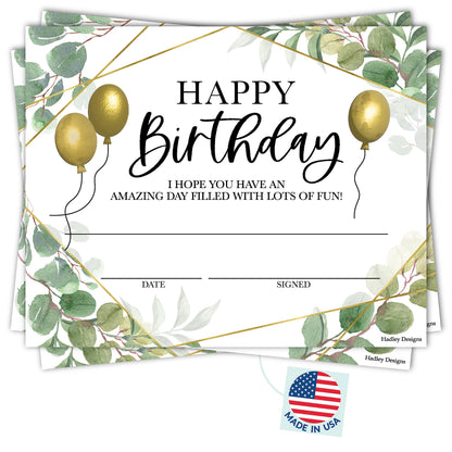 Happy Birthday Certificates for Students - 25 Student Birthday Certificates for Kids Classroom Must Haves, Teacher Supplies for Classroom Elementary, Greenery Teacher Essentials