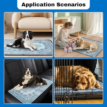 PatiencET Washable Pee Pads for Dogs Cat Litter Mat 72'' x 72" Super Absorbent Leakproof Reusable Puppy Pads 1 Pcs Puppy Training Pad with Non-Slip Bottom for Potty Whelping Playpen Crate Green