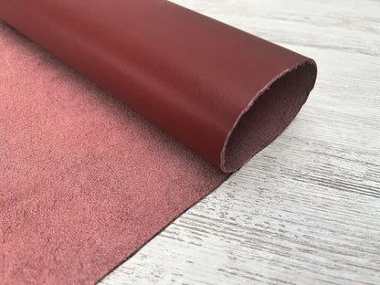 2 Pieces of Mahogany 14x14 Inch Genuine Leather Pieces Real Cowhide Full Grain Sheets for Crafting Leatherworking Leathercraft Repair Crafts Offcuts TPS13526
