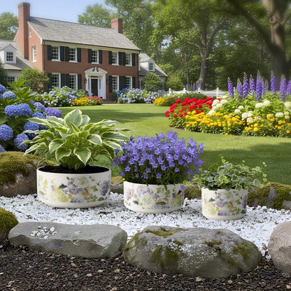 faghusp Ceramic Plant Pots Set of 3, Planters & Container Accessories Planters Indoor Outdoor Flower Planter for Home, Garden, Office Décor 6“ 5” 4“ (3, Porcelain White)