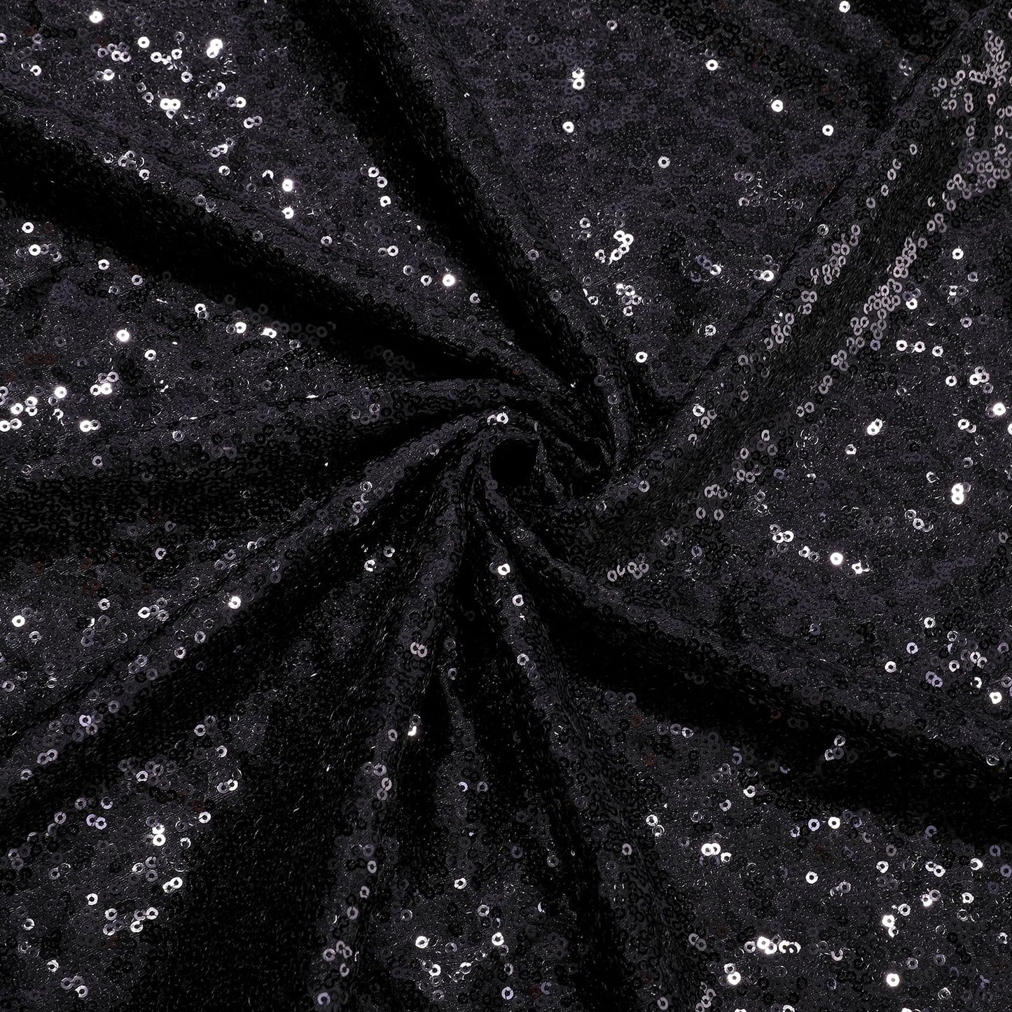 Wedding Arch Cover Set of 2 Glitter Sequin Fitted Arch Stand Covers for Halloween Party Bridal Shower Photo Balloon Arch Covers (7.2FT, 6FT, Black)