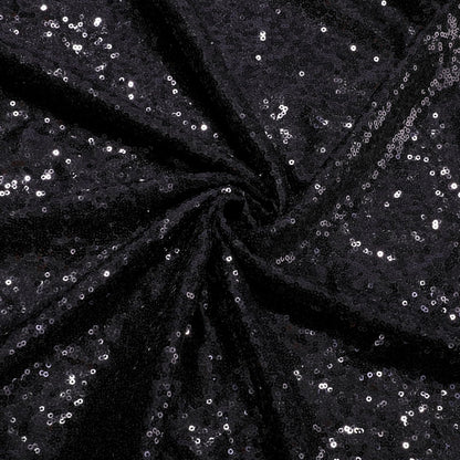 Wedding Arch Cover Set of 2 Glitter Sequin Fitted Arch Stand Covers for Halloween Party Bridal Shower Photo Balloon Arch Covers (7.2FT, 6FT, Black)