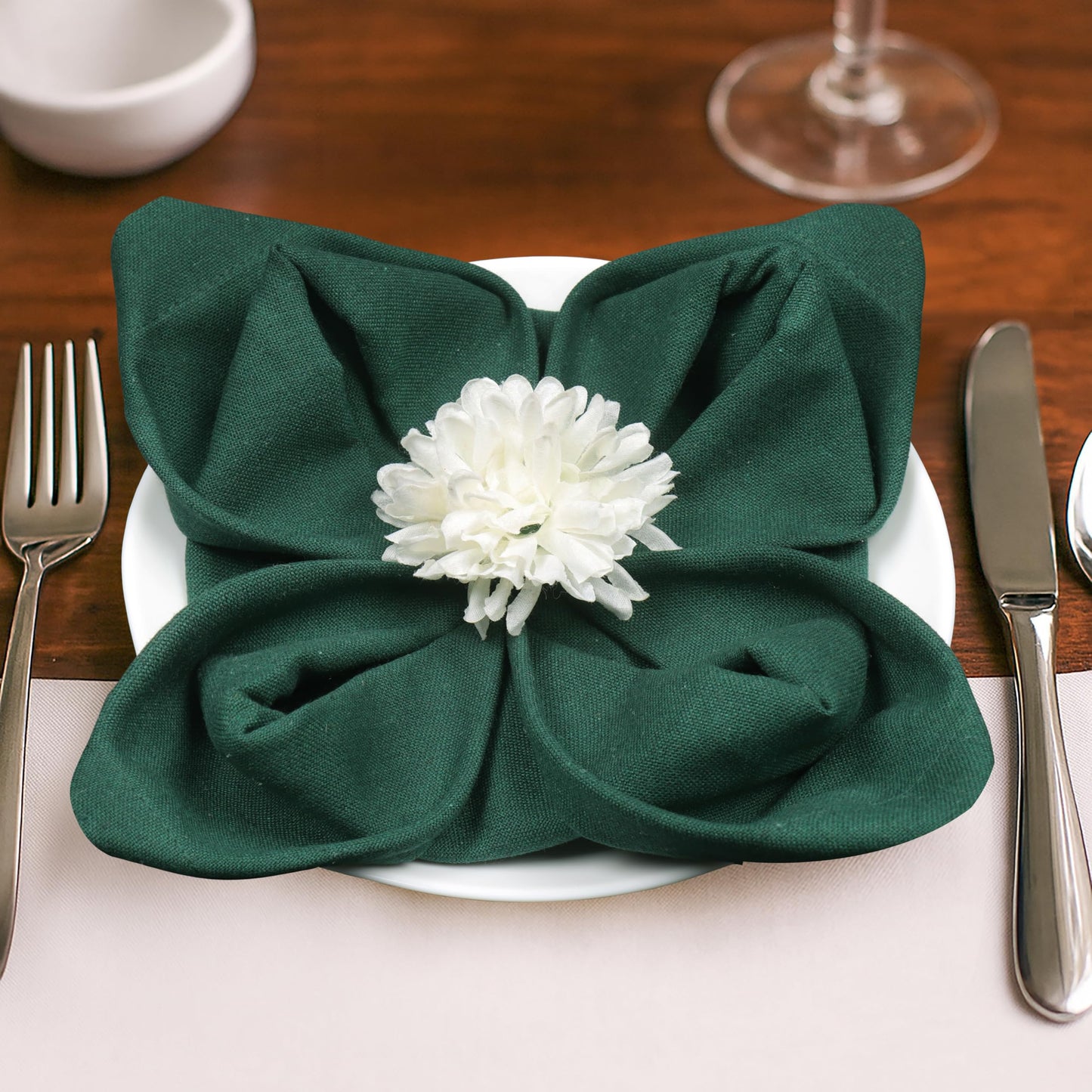 Peperhomia 18x18 Cloth Napkins 12 Pack Cotton Dinner Napkins Soft,Washable & Eco-Friendly Table Napkins Everyday Use,Restaurants & Events Durable Plain Table Decor 46 x 46 cm Forest Green