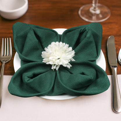 Peperhomia 18x18 Cloth Napkins 12 Pack Cotton Dinner Napkins Soft,Washable & Eco-Friendly Table Napkins Everyday Use,Restaurants & Events Durable Plain Table Decor 46 x 46 cm Forest Green