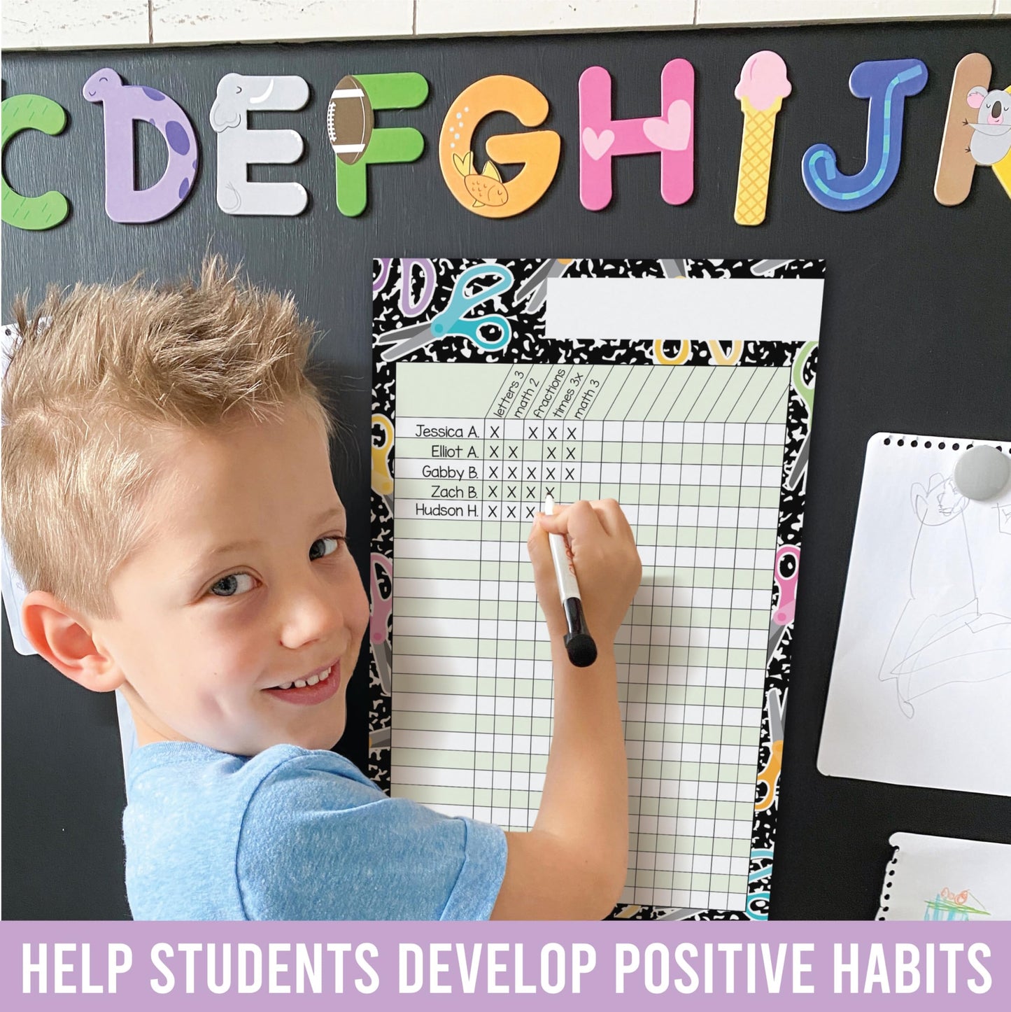 Attendance Chart for Classroom Management - 8 Incentive Chart for Classroom Essentials, 11x17 Student Behavior Charts and Homework Tracker, Teachers Class Attendance and Assignments Log