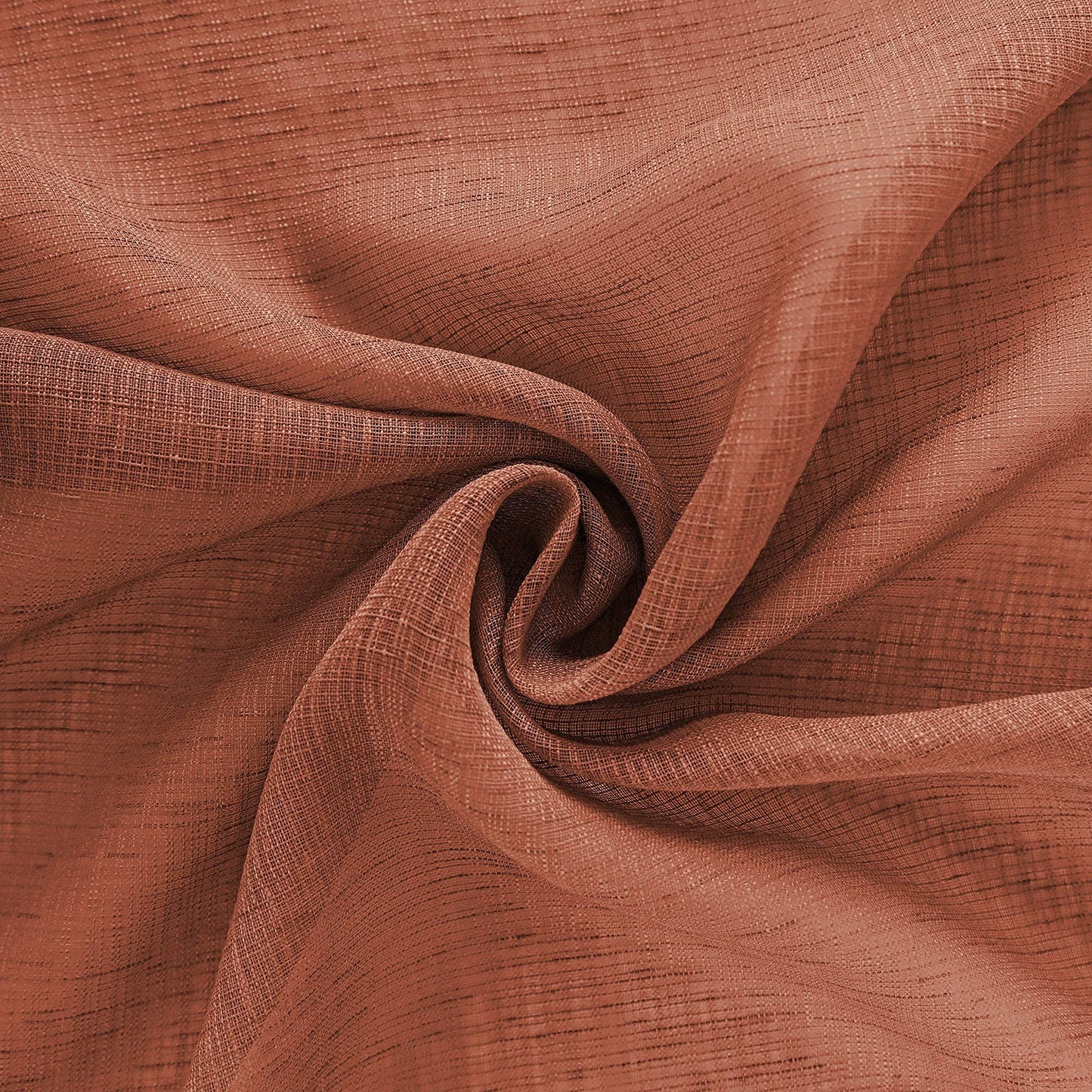 KOUFALL Rustic Curtains for Cabin Living Room 63 Inch Length 2 Panels Set,Farmhouse Sheer Boho Western Curtains for Bedroom 63 Inches Long,Terra Cotta Terracotta Rust Copper Orange