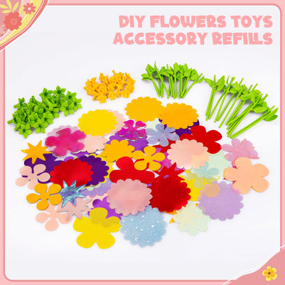 Toyly DIY Fabric Flower Bouquets Toys Accessories - Flowers Market Toy Fittings - Arts & Crafts Toy Parts