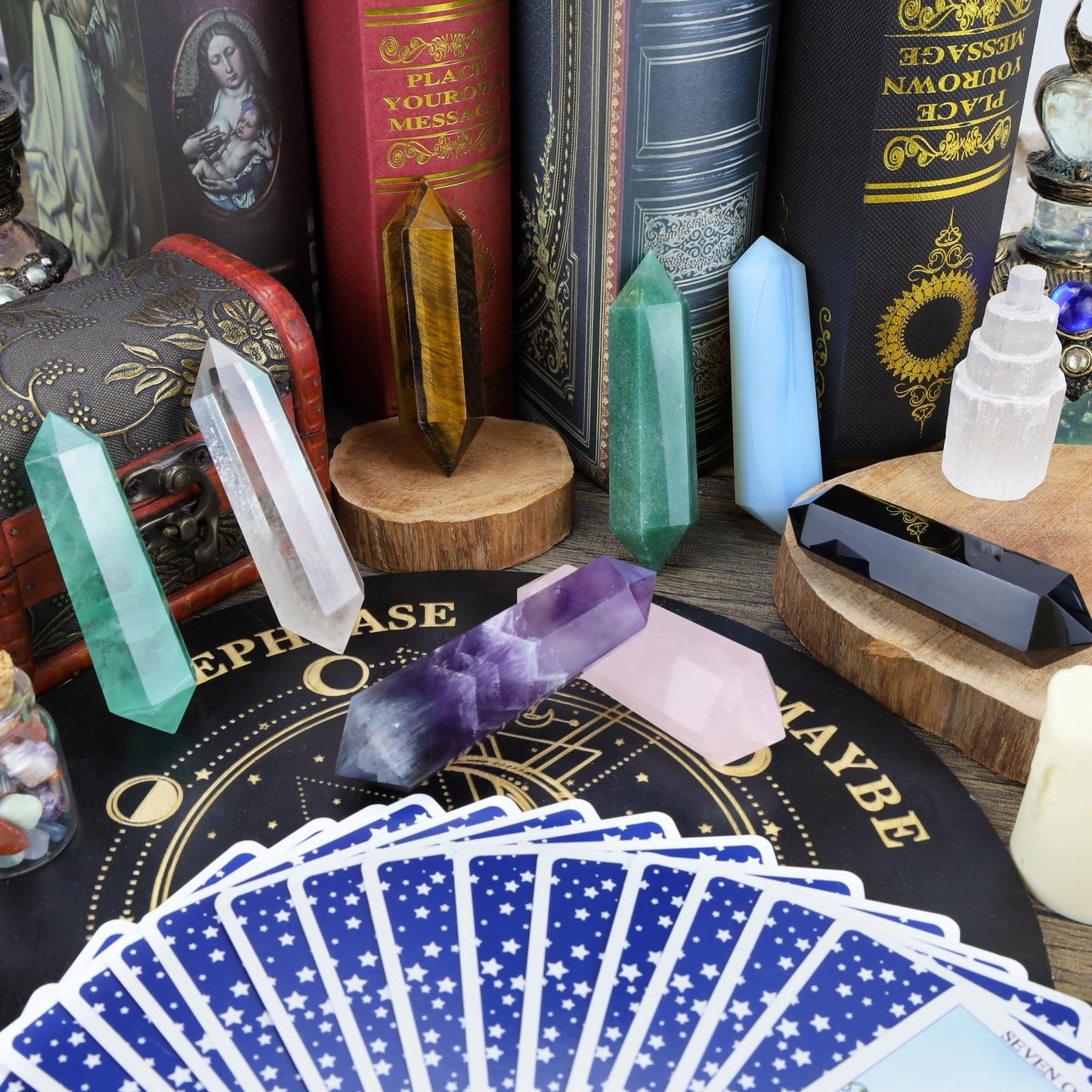 YATOJUZI 3.5" Lapis Lazuli Healing Crystals Wand Natural Crystals and Healing Stones Large Hexagonal Lapis Lazuli Crystal Points for Meditation Divination Reiki Energy Balancing 1PCS