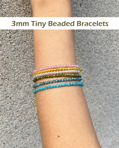 Withgenes Women's Bracelets Trendy Gemstone Bead Bracelet Crystals And Healing Stones Adjustable Gold Plated Bracelets Pretty Boho Jewelry Gifts for Women, Olive Green