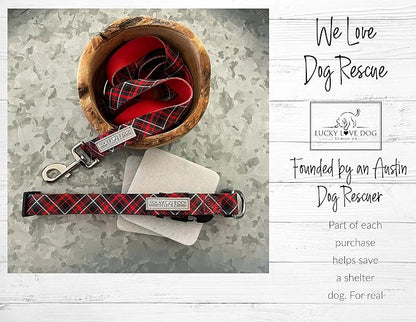 Lucky Love Dog Martingale Dog Collar - Adjustable, No-Slip, Durable, & Soft Webbing Collar for Male and Female Dogs Ideal for Training & Walking - Heywood, Large