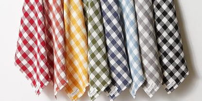 DII Washed Waffle Weave Collection, Dishtowel Set, 18x28, Black Check, 2 Piece