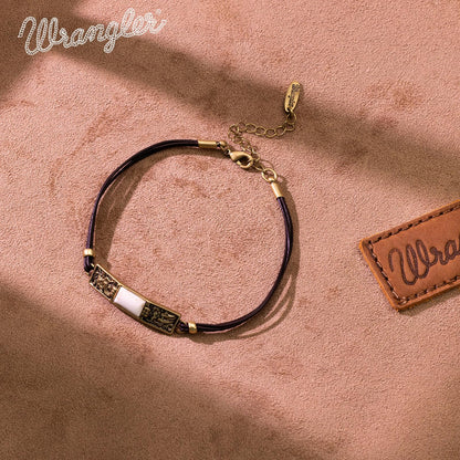 Montana West x Wrangler Faux Leather Wrap Bracelets for Women Western Country Bohemian Cowgirl Turquoise Dainty Jewelry AR-WGW-1119G-BG