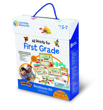 Learning Resources All Ready for First Grade Readiness Kit, Back to School Activities, School Preparation Toys, Homeschool, 32 Page Guide Included, Ages 5+