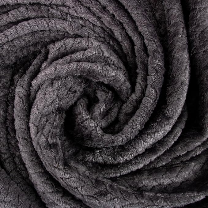 Waffle Knit Textured Throw Blanket Soft for Couch, Sofa, Twin Bed, Kids, Adults, 50” x 60” Chenille Knit Blanket, Boho Throw Blanket for Home Decor 250 GSM (Slate Grey)