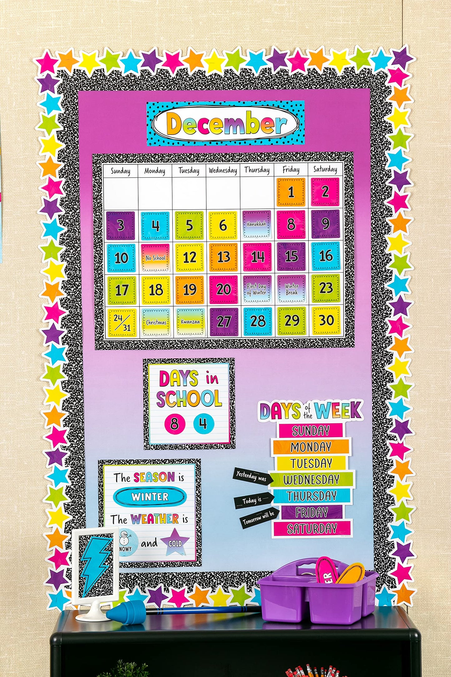 Teacher Created Resources Composition Straight Rolled Border Trim - 50ft - Decorate Bulletin Boards, Walls, Desks, Windows, Doors, Lockers, Schools, Classrooms, Homeschool & Offices