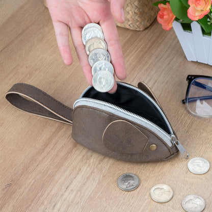 JANKINGS Small Mouse Coin Purse - Cute Funny Animal Change Pouch with Zipper - Mini Mouse Keychain Wallet for Coins, Keys, Earbuds - Creative Gift for Women, Men