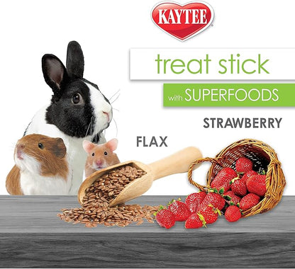Kaytee Small Animal Treat Stick with Superfoods, Strawberry & Flax Seed, 5.5 oz (Pack of 2)