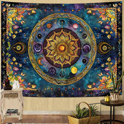 Lunerfex Mandala Solar System Tapestry Boho Tapestry for Bedroom Galaxy Tapestries Wall Hanging Living Room Wall Art and Home Decor 70x90