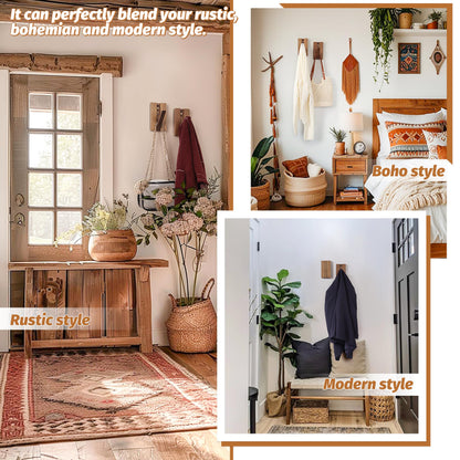 KYIAANY Wood Wall Hooks for Bathroom