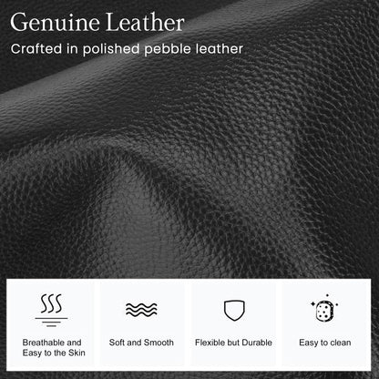 befen Black Genuine Leather Small Sling Bag for Women Anti-Theft Crossbody Bags Fanny Packs Chest Bag for Travel with RFID Blocking Card Slots
