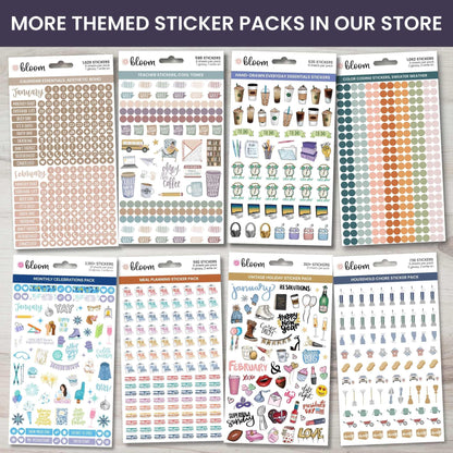 bloom daily planners Workday Essentials Planner Stickers - Productivity Variety Pack for Business Professionals - 8 Sheets / 802 Stickers - Meetings, Deadlines, Payday Icons for Work & Office
