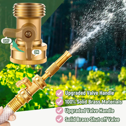 Dunkive Adjustable Twist Hose Nozzle, Heavy duty Brass Garden Hose Nozzle, Solid Shut off Valve, Varied Water regulation mode, Leakproof Design 3/4" GHT Connector with 5 Extra Rubber Washers