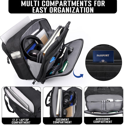 DEYACE Tactical Messenger Laptop Bag Large Military Briefcase 17.3 Inch Computer Work Office Bag for Men YKK-Zippers