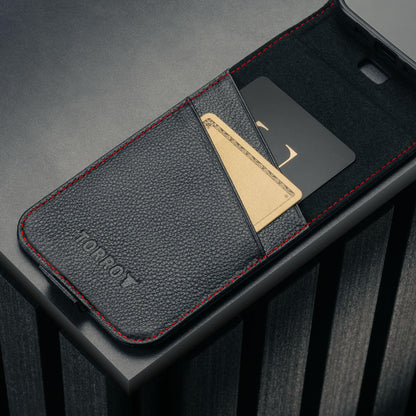 TORRO Flip Case Compatible with iPhone 17 Pro Max 6.9” 2025 – Premium Leather Vertical Flip Wallet Case with Card Slots (Compatible with Official MagSafe Chargers) (Black)