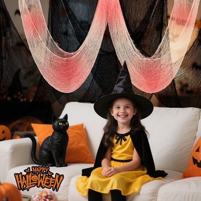 Yeomant 6Pcs Halloween Creepy Cloth 30×72inch, Scary Halloween Fabric Gauze, 2Pcs Blood 4Pcs Black Creepy Cloth for Yard, Doorway, Haunted House Party