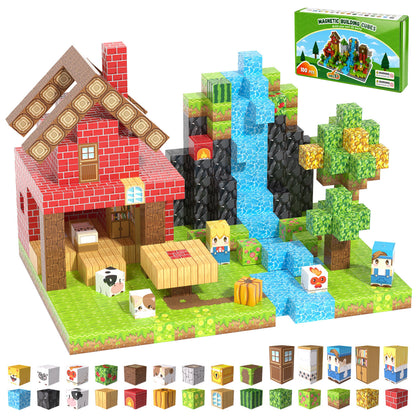 Fitrobust 100PCS Magnetic Blocks, Magnetic Building Blocks, 0.98in Magnetic Building, STEM Game Stacking Toys for Kids, Birthday Gifts for Boys and Girls Age 3+ Years Old