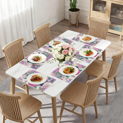 Hummingbird Placemat Set of 6,Flower Floral Heat Resistant Linen Table Mats for Indoor Outdoor Home Kitchen Dining Room Table 12x18Inch