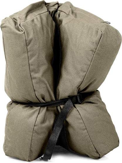 WHITEDUCK Outdoor Dog Bed Heavy-Duty 12oz Canvas, Water-Repellent Cotton, Machine Washable Removable Cover with Full-Length Zipper, Dog Bed for Large Dogs & Crate, (Olive) 41" Lx33 Wx4.3 th (XL)