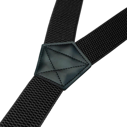 JEMYGINS 1.48" Wide Heavy Duty Black Suspender with 4 Swivel Hooks for Jeans Pants(3)