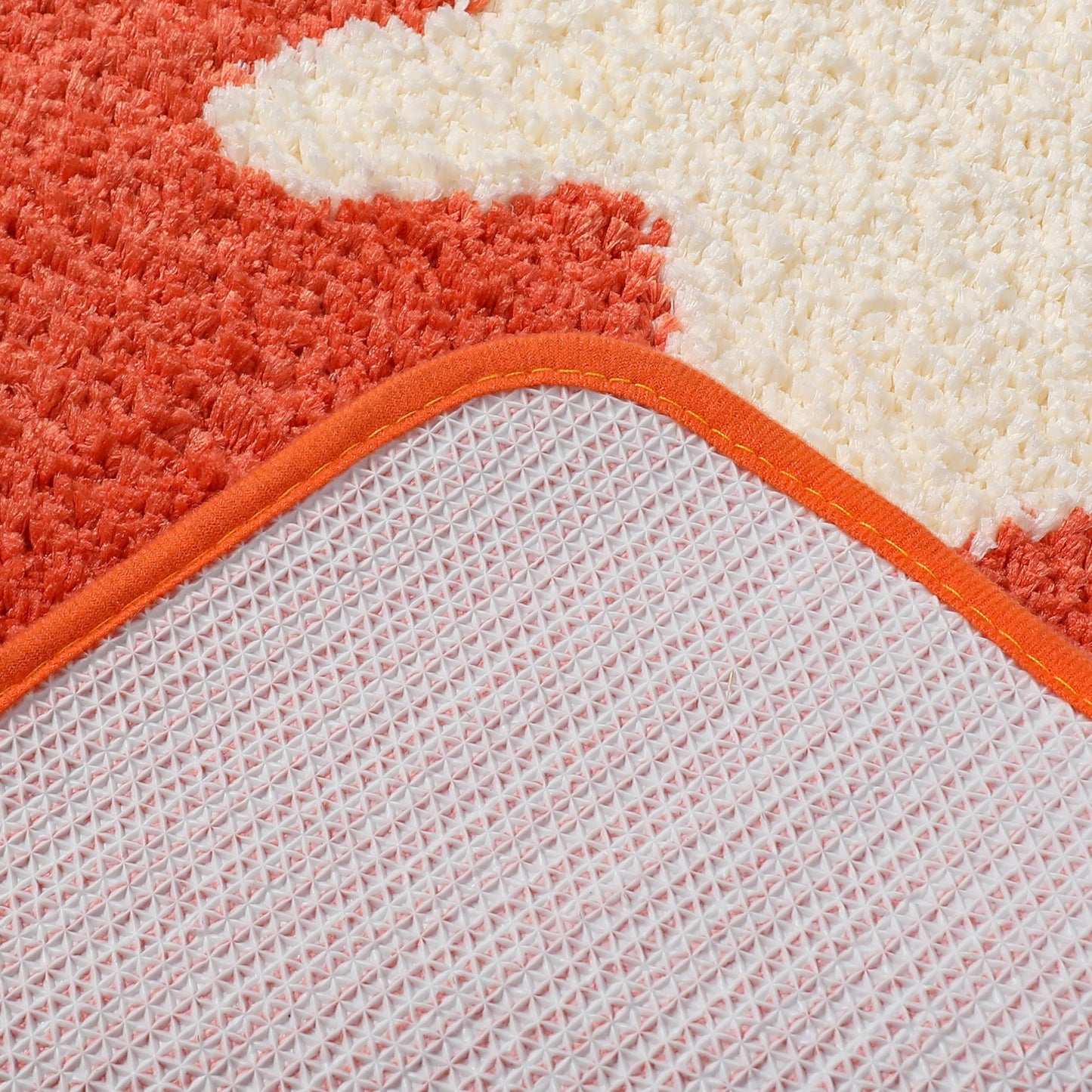 HONCO DIRECT 20x32 inch Cute Halloween Orange Ghost Bath Rug Ghost Bathroom Rug Non-Slip Floor Mat for Bathroom Rug Soft Absorbent Bath Tub Mat Room Halloween Decor Ghost Bath Mat