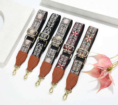 LEMEDE Purse Strap,1.5" Leather End Shoulder Strap Adjustable Replacement,Retro Multi-pattern Crossbody Bag Straps