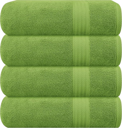 GLAMBURG Premium Cotton 4 Pack Bath Towel Set