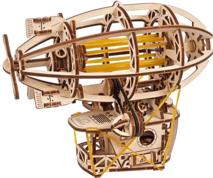 UGEARS Steampunk Airship 3D Wooden Puzzles for Adults - Wooden Model Kits for Adults Zeppelin Model Airship Steampunk Kit Brain Teaser, Hobby Set Home Decoration