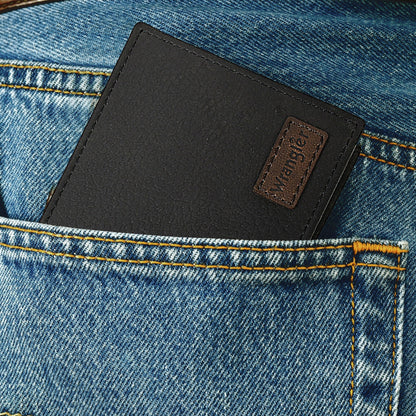 Wrangler Bifold Wallet for Men, Slim Casual Genuine Leather Purse, RFID Blocking, Gift for Him