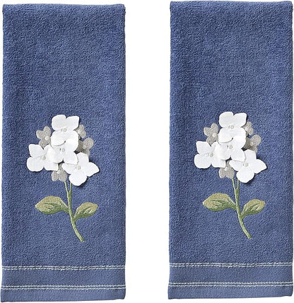SKL Home Farm Hydrangea 100% Cotton 3D Embroidered 2pc Hand Towel Set,