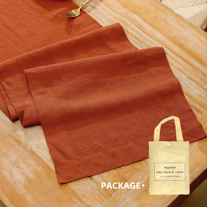 L Linen World Linen Table Runner 14X72 Inches,100% French Linen Rust Tablerunner,Machine Washable Dining Table Runner for Fall,Wedding,Party,Halloween,Christmas(Rust)
