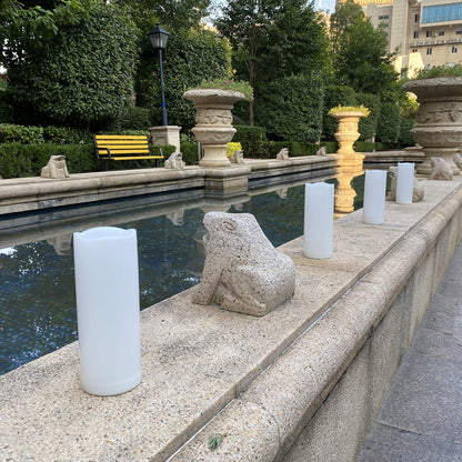 Waterproof Outdoor Flameless Pillar Candle with Timer Battery Operated Electric LED Candle Set for Gift Home Décor Party Wedding Supplies Garden Halloween Christmas Decoration, 1 Pack, 3” x 7”