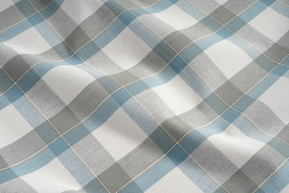 Casa De Lan Rectangle Table Cloth - Table Cover - Cotton Mitered Stitched - Checks Table Covers for Kitchen Dining, Wedding, Decorations, & Parties - 60x104 in - Blue Tartan