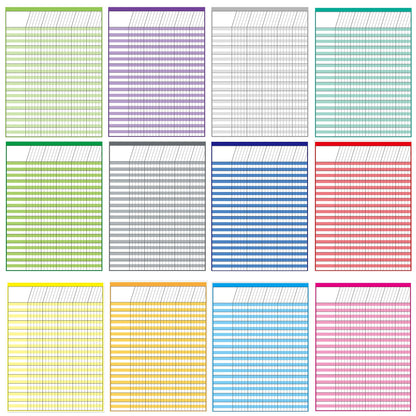 Youngever 17 Inch x 22 Inch Multi-Color Laminated Dry Erase Incentive Chart with Reward Stickers for Chore Responsibility, School Attendance, Homework Progress Tracking Chart (12 Charts 960 Stickers)