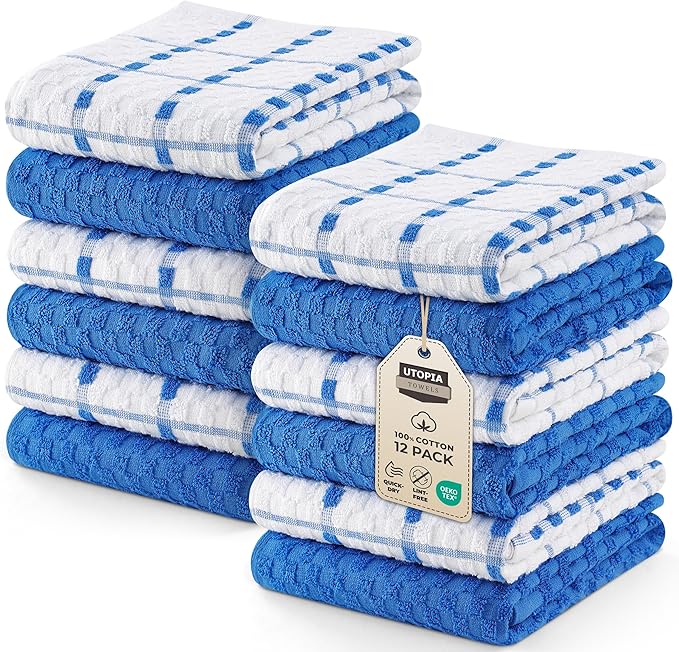 Utopia Towels - Kitchen Towels 12 Pack, 15 x 25 Inches, 100% Ring Spun Cotton