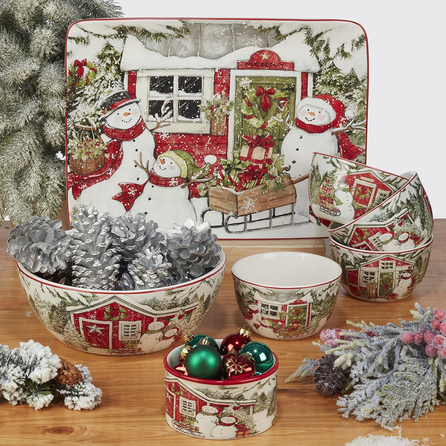 Certified International Holiday Magic Snowman 3-D Cookie Jar, 78 oz.